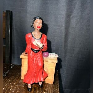 Teacher Statue Desk Shelf Decor Vintage